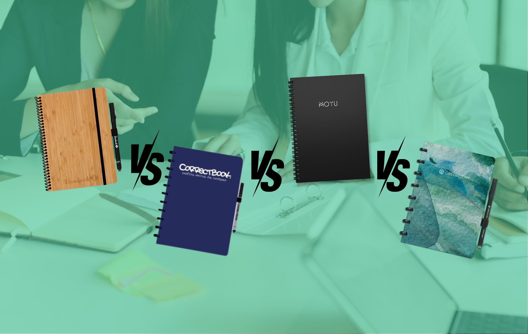 Welke merken uitwisbare notitieboeken zijn er?