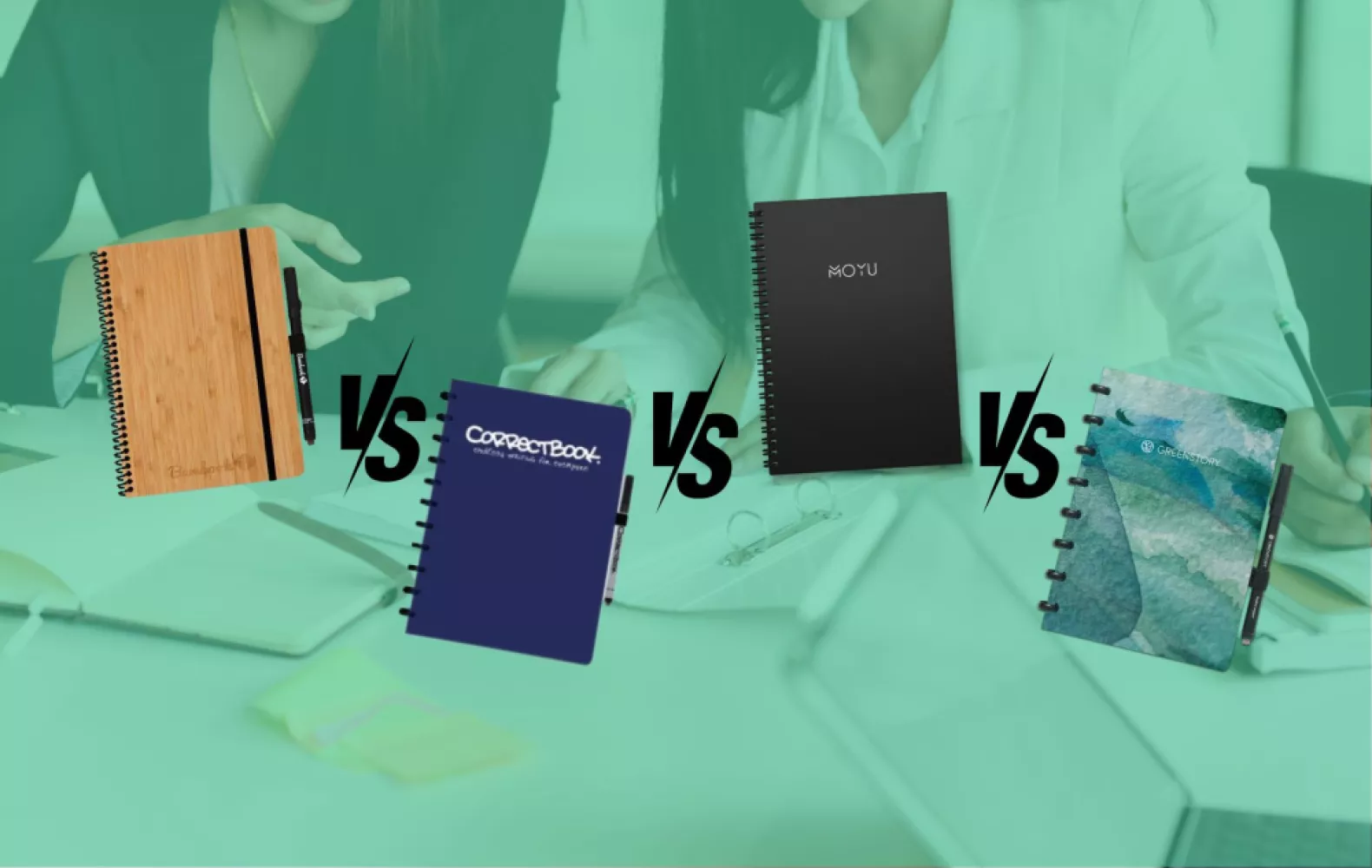 Welke merken uitwisbare notitieboeken zijn er?