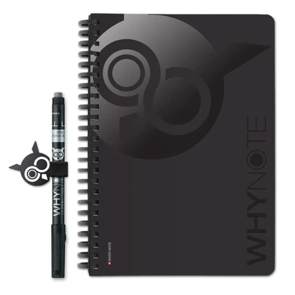 WhyNote | A5 | 40 pagina’s | Soft Touch kaft | Zwart