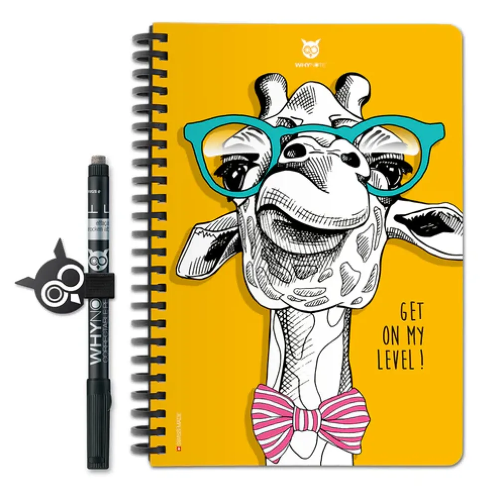 WhyNote Uitwisbaar Notitieboek A5 giraffe