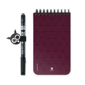 WhyNote | A6 slim fit | 40 pagina's | Soft Touch kaft | Burgundy Tie