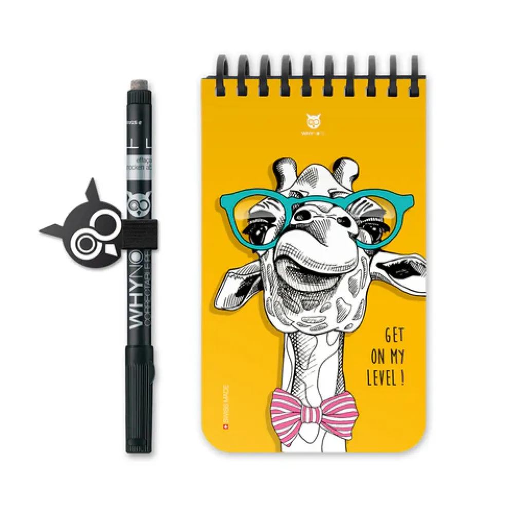 WhyNote | A6 slim fit | 40 pagina's | Soft Touch kaft | Giraffe