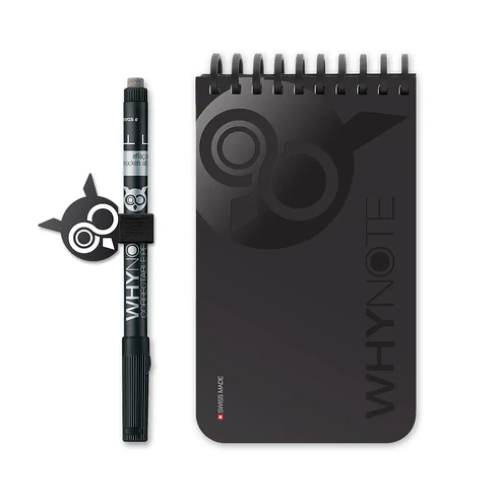 WhyNote | A6 slim fit | 40 pagina's | Soft Touch kaft | Black