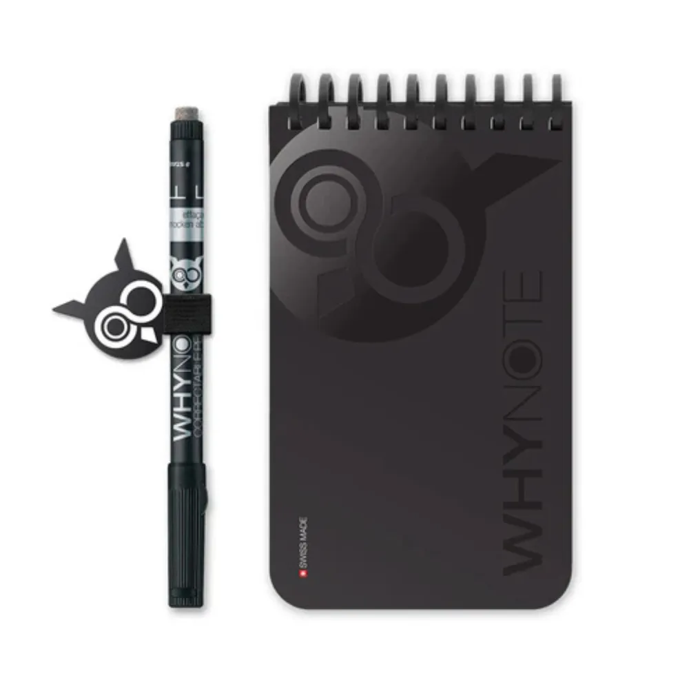 WhyNote | A6 slim fit | 40 pagina's | Soft Touch kaft | Black