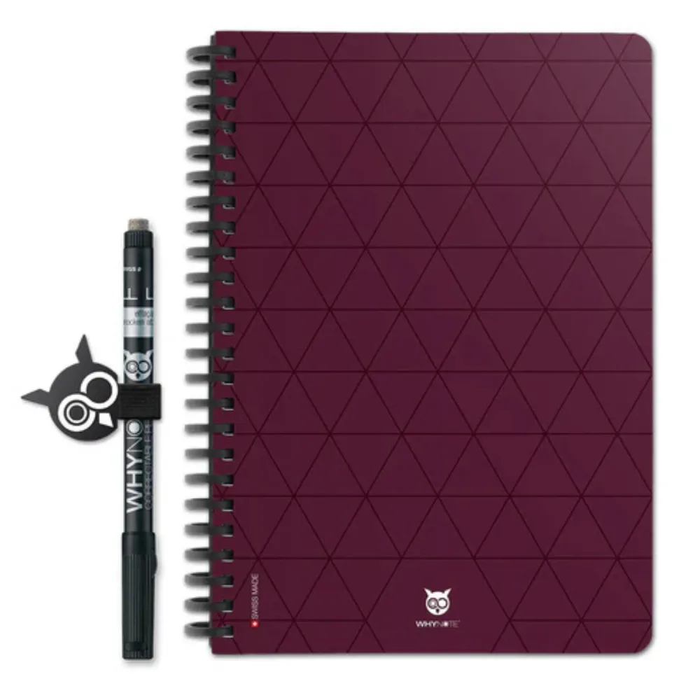 WhyNote | A5 | 40 pagina’s | Soft Touch kaft | Burgundy Tie