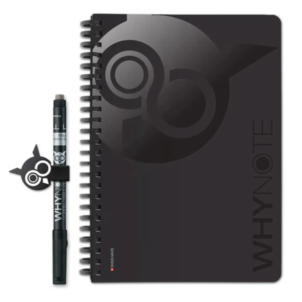 WhyNote | A5 | 40 pagina’s | Soft Touch kaft | Zwart