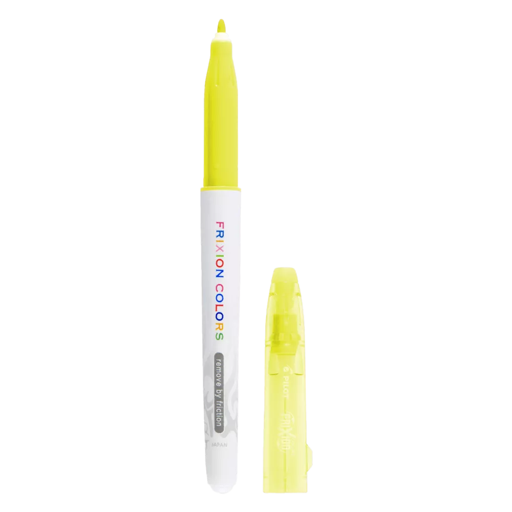 Uitgumbare pen geel